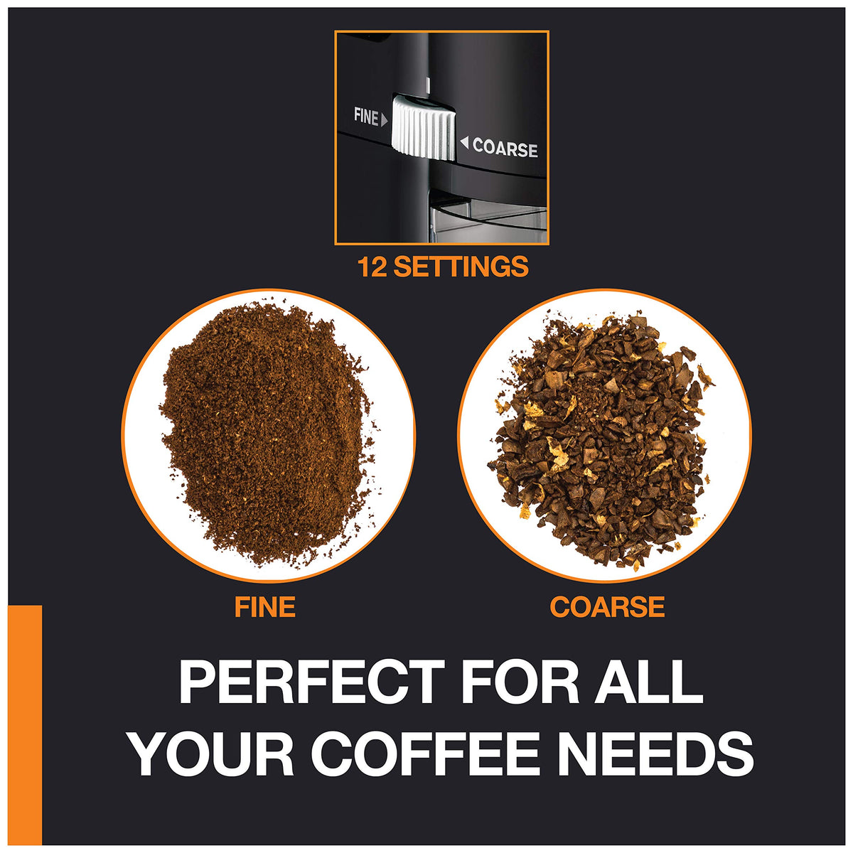 Burr Coffee Grinder 12 Settings 8 oz Stainless Steel C686