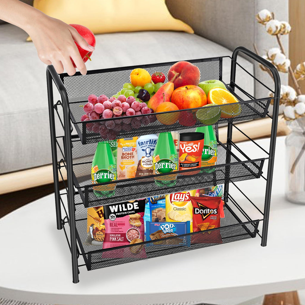 3 Tier Rectangular Metal Fruit Basket N133221