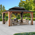 Wood Gazebo 13x15 with Galvanized Steel Roof W74448