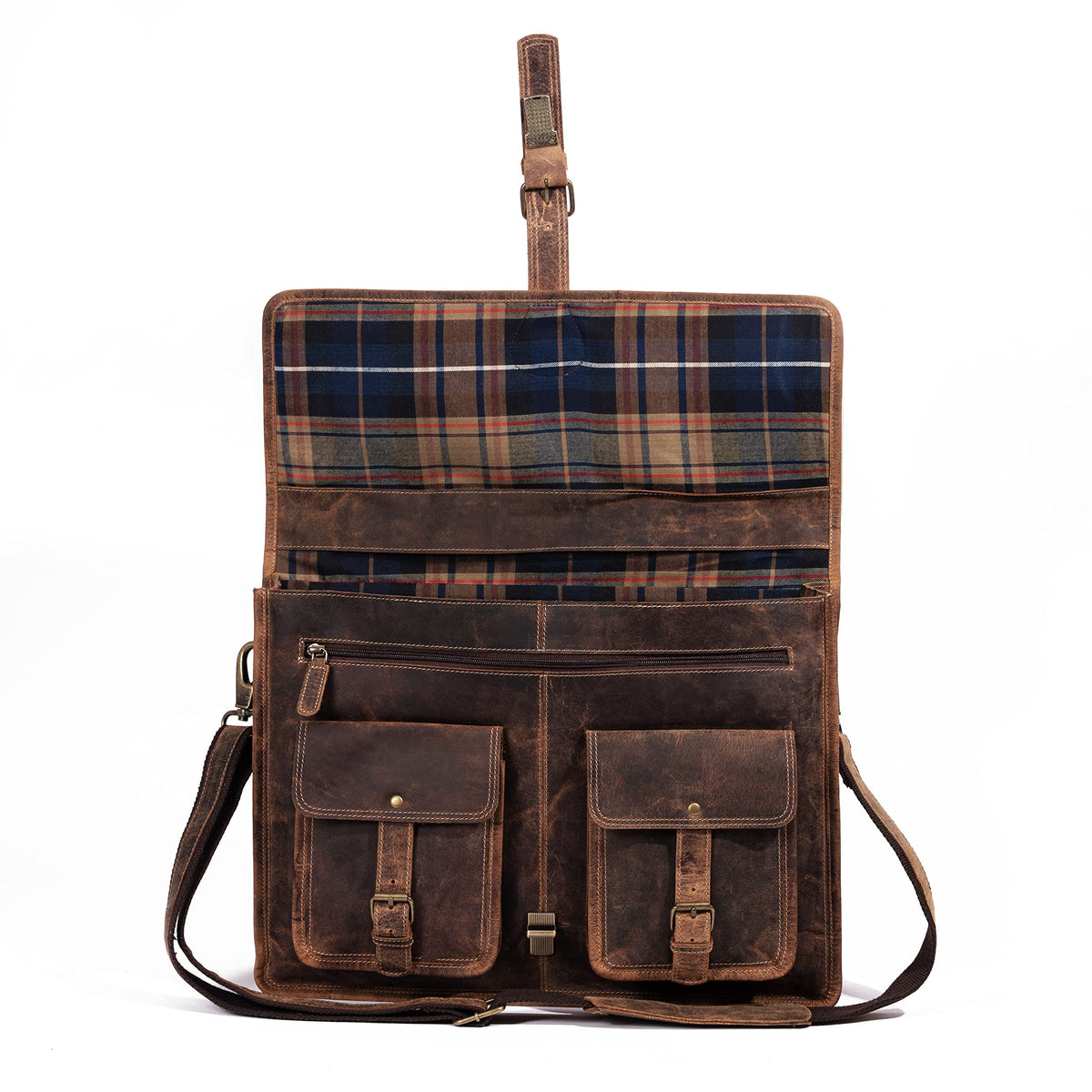 18 Inch Leather Laptop Messenger Bag K409436