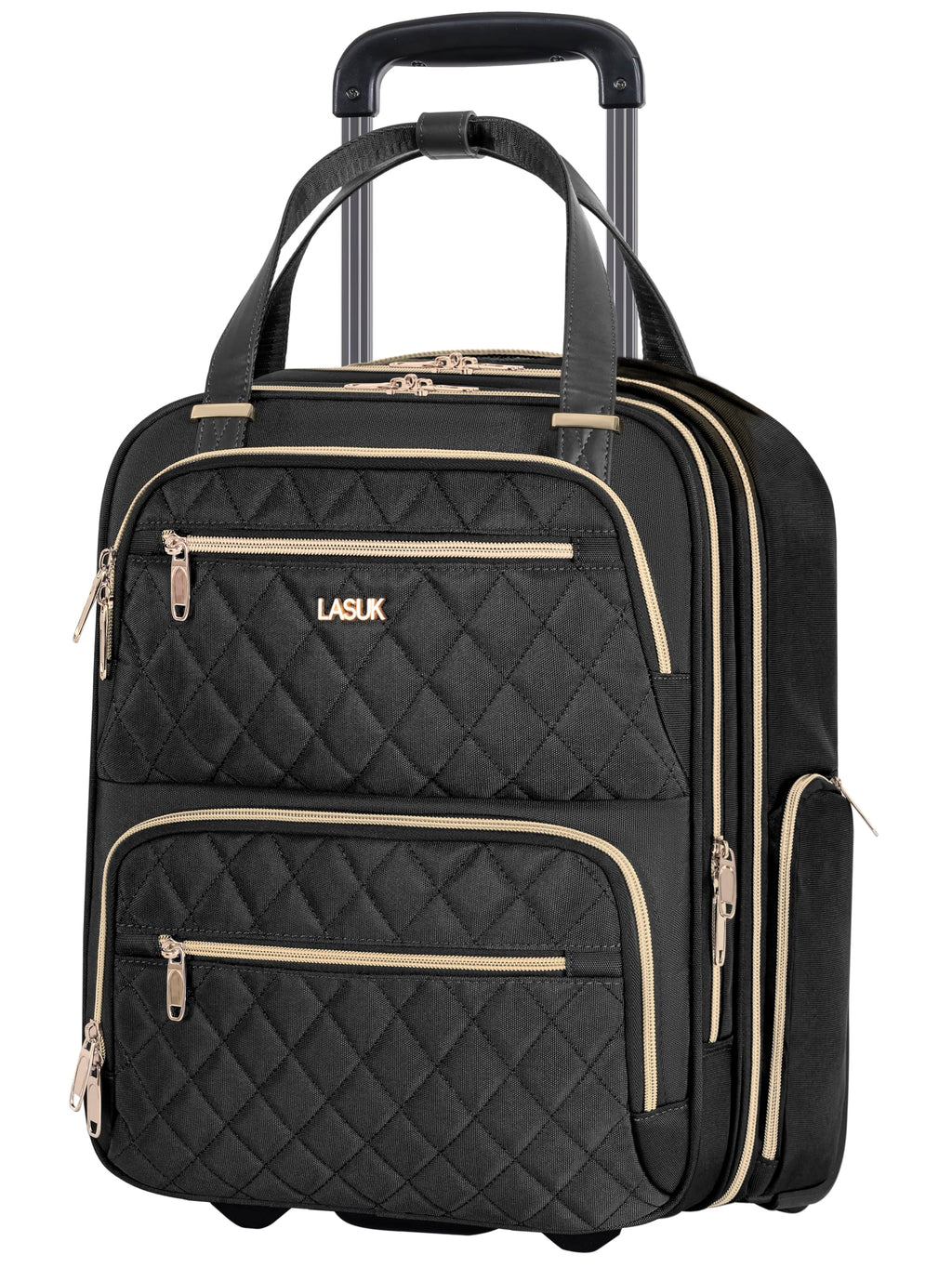 Underseat Carry On Luggage with Wheels, Black, 17" N489447